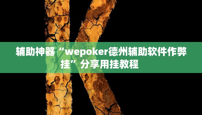 辅助神器“wepoker德州辅助软件作弊挂”分享用挂教程 