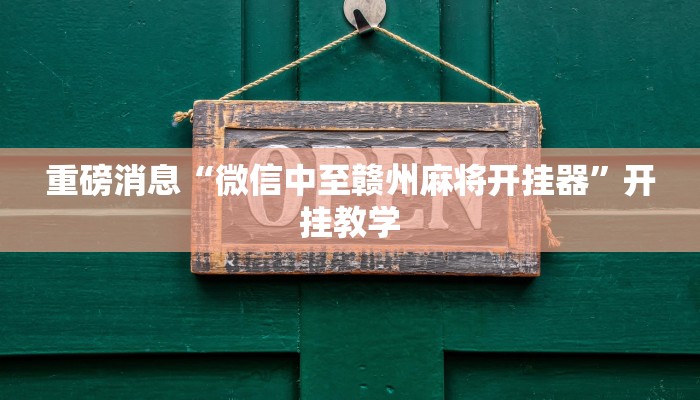 重磅消息“微信中至赣州麻将开挂器”开挂教学