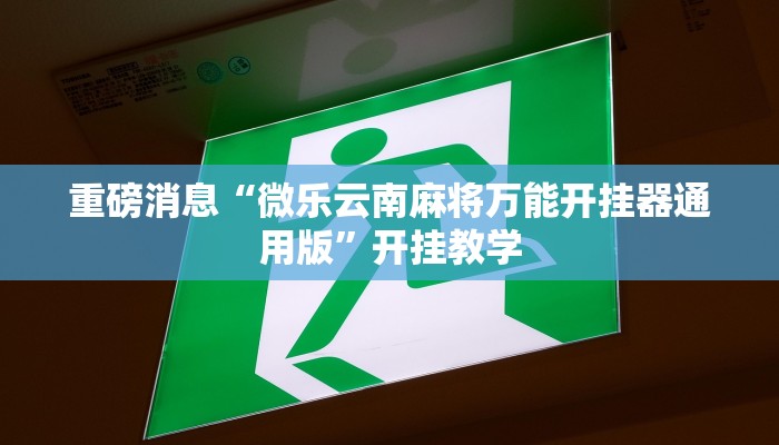 重磅消息“微乐云南麻将万能开挂器通用版”开挂教学