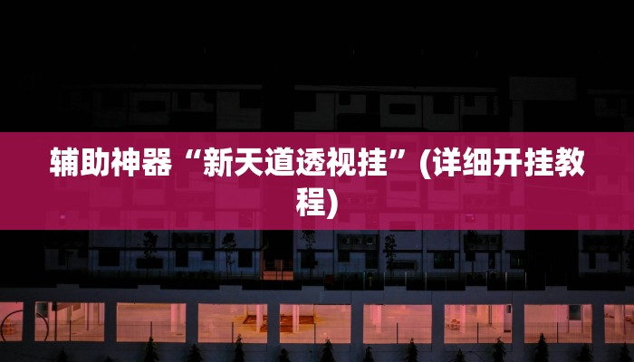 辅助神器“新天道透视挂”(详细开挂教程) 辅助神器“新天道透视挂”(详细开挂教程)