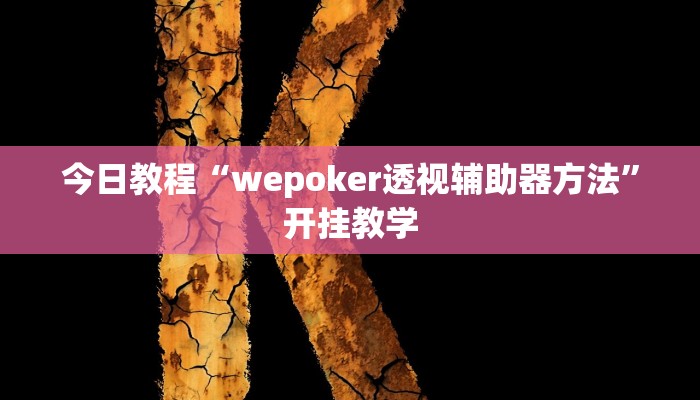 今日教程“wepoker透视辅助器方法”开挂教学