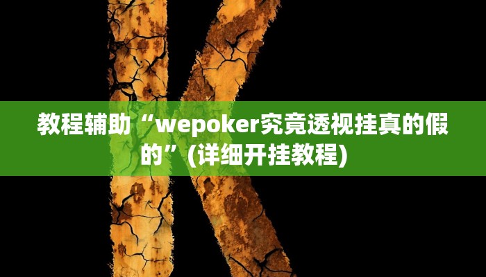 教程辅助“wepoker究竟透视挂真的假的”(详细开挂教程)