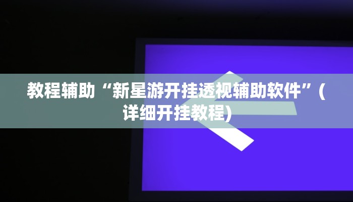 教程辅助“新星游开挂透视辅助软件”(详细开挂教程)