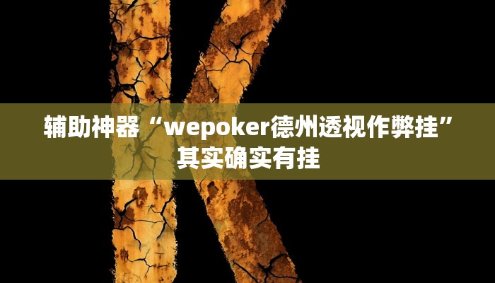 辅助神器“wepoker德州透视作弊挂”其实确实有挂
