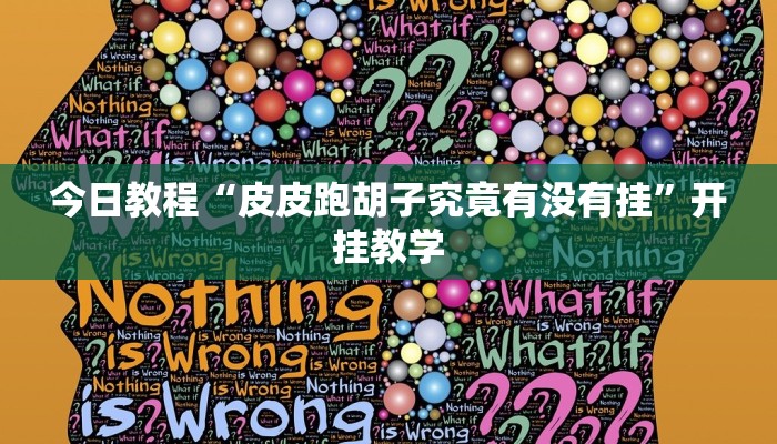今日教程“皮皮跑胡子究竟有没有挂”开挂教学