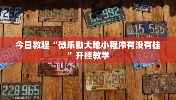 今日教程“微乐锄大地小程序有没有挂”开挂教学
