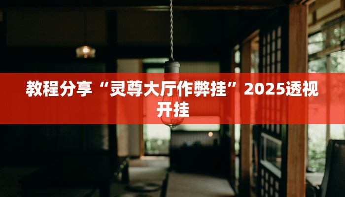 教程分享“灵尊大厅作弊挂”2025透视开挂