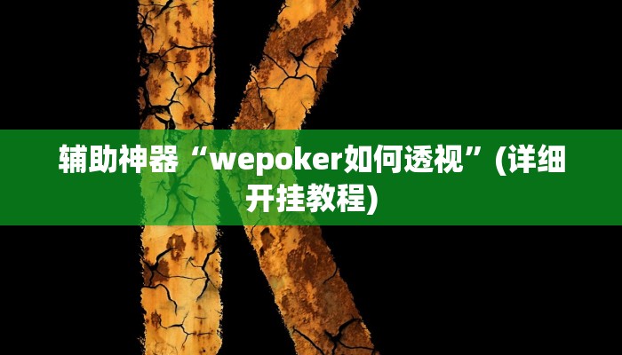 辅助神器“wepoker如何透视”(详细开挂教程) 辅助神器“wepoker如何透视”(详细开挂教程)