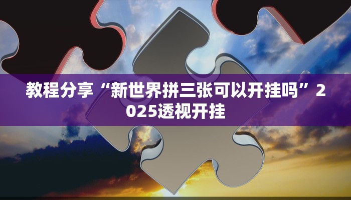 教程分享“新世界拼三张可以开挂吗”2025透视开挂