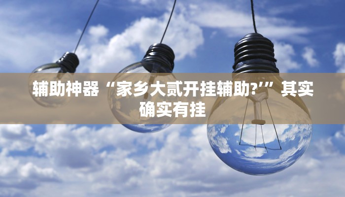 辅助神器“家乡大贰开挂辅助?’”其实确实有挂 辅助神器“家乡大贰开挂辅助?’”其实确实有挂