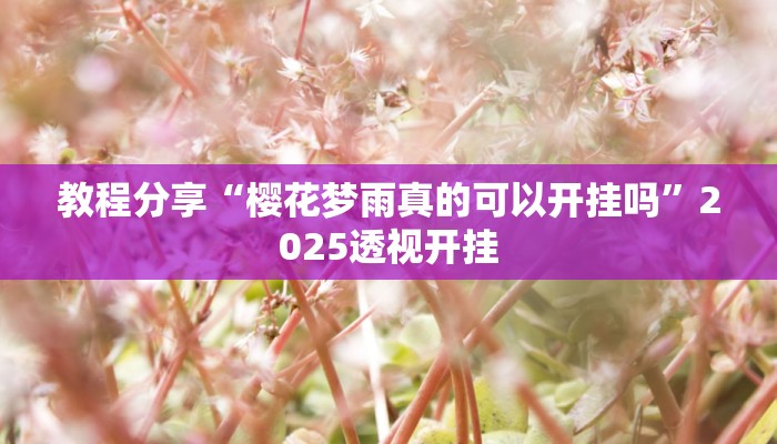 教程分享“樱花梦雨真的可以开挂吗”2025透视开挂