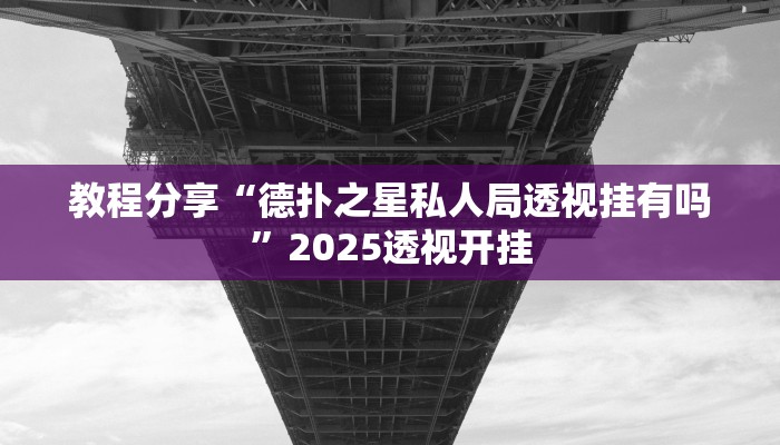 教程分享“德扑之星私人局透视挂有吗”2025透视开挂
