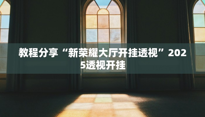 教程分享“新荣耀大厅开挂透视”2025透视开挂