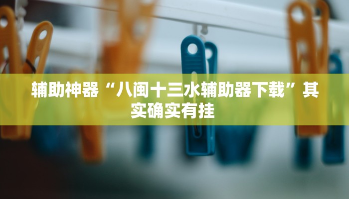 辅助神器“八闽十三水辅助器下载”其实确实有挂 