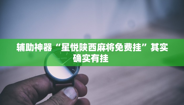 辅助神器“星悦陕西麻将免费挂”其实确实有挂 