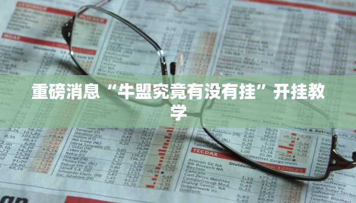 重磅消息“牛盟究竟有没有挂”开挂教学